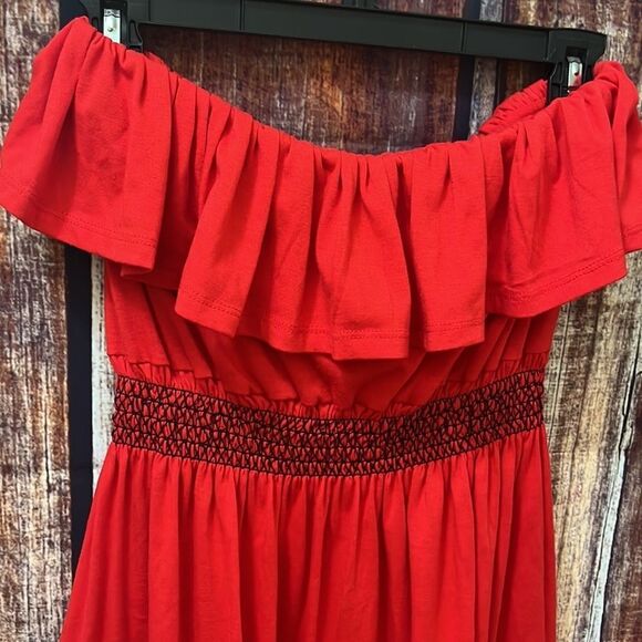 Bongo Red Strapless Mini Dress - Picture 2 of 5